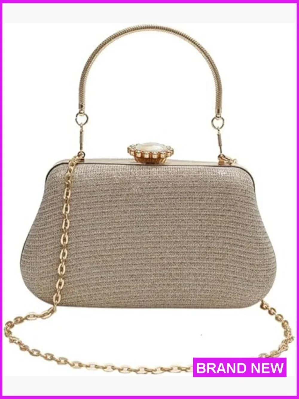 Evening Clutch Purse Sequin Bag Sparkling Handbag with Chain for Formal Events